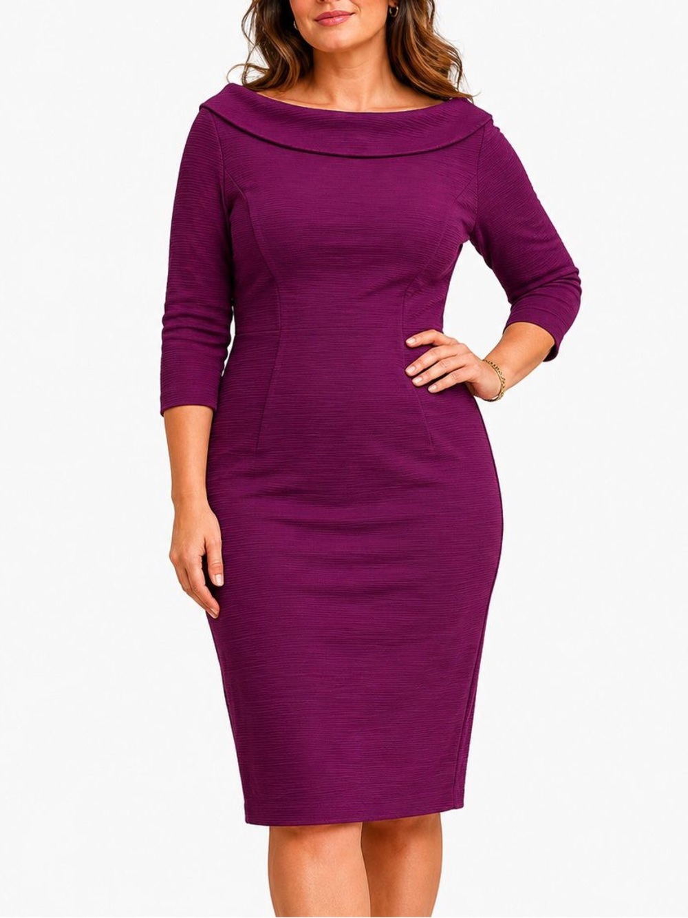Boden Orchid Purple Sheath Dress Women’s 10R Boat Neck Jackie Kennedy First Lady